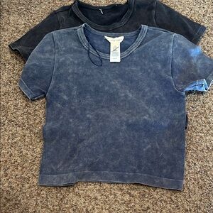 Zara Kids Blue and Black Short Sleeve Tees